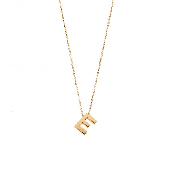 Monogram Neclace "Ε" in 14 Carat Yellow Gold