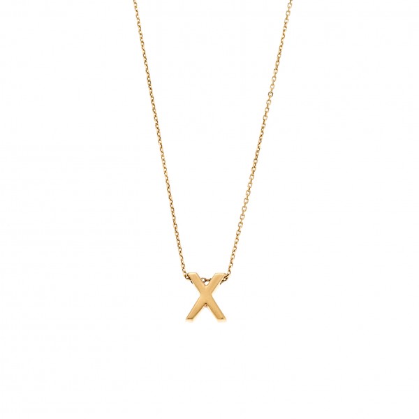 Monogram Neclace "Χ" in 14 Carat Yellow Gold