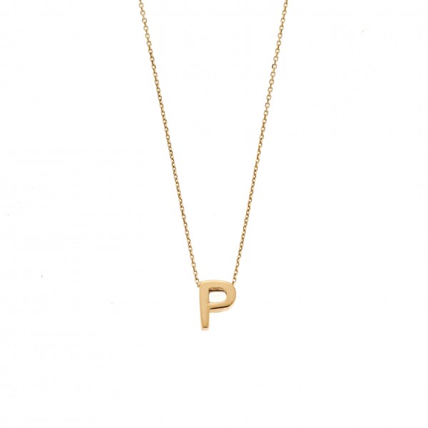 Monogram Neclace "R" in 14 Carat Yellow Gold