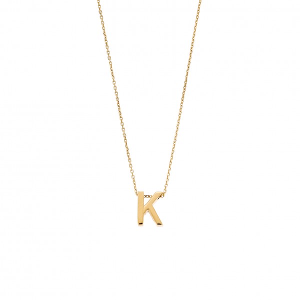 Monogram Neclace "Κ" in 14 Carat Yellow Gold