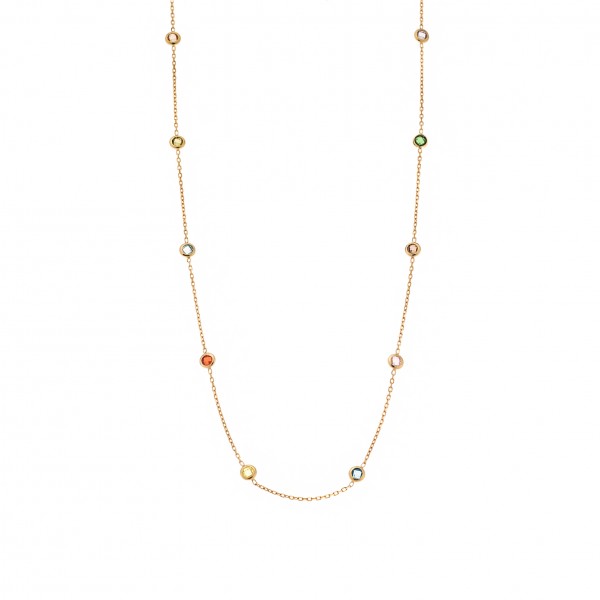 Κολιέ χρυσό 14 καρατίων με ζιργκόν