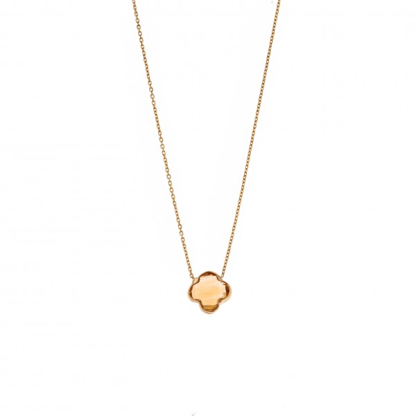 Neclace in 14 carat yellow gold with zircon