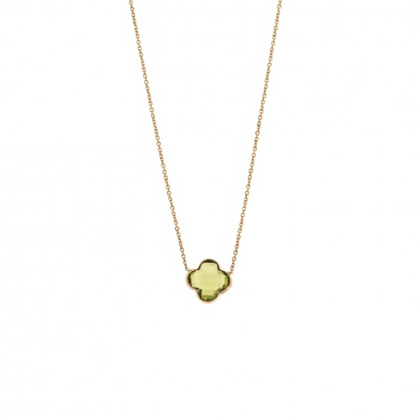 Neclace in 14 carat yellow gold with zircon