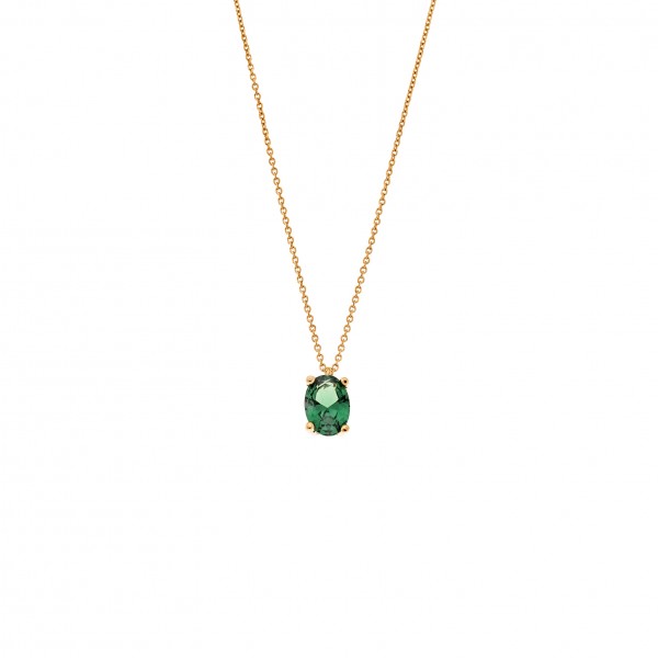 Neclace in 14 carat yellow gold with zircon