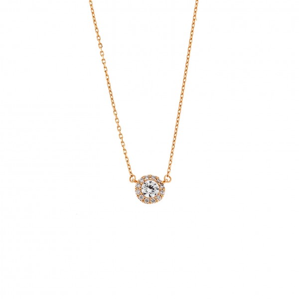 Neclace in 14 carat yellow gold with zircon