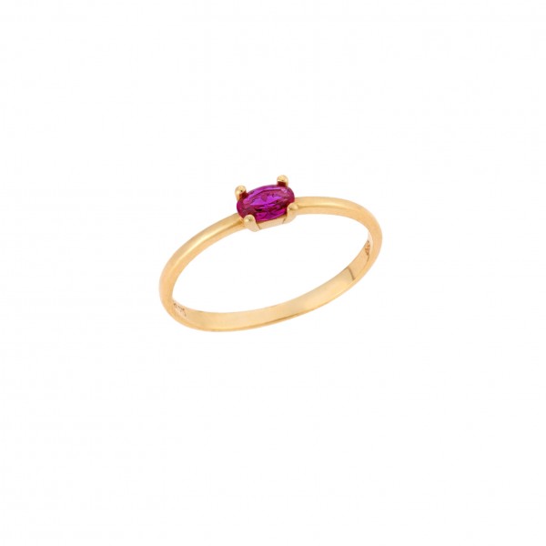 14K Gold Ring with Zircon