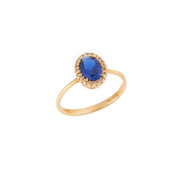 Ring yellow gold 14carats with Zircon