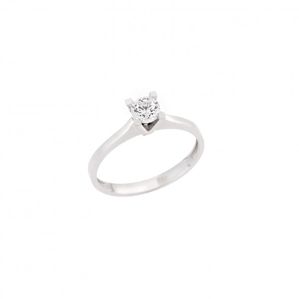 Μονόπετρο Λευκόχρυσό Κ14 με Ζιργκόν