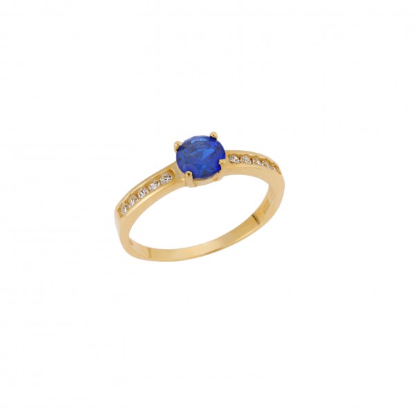 14K Gold Ring with Zircon
