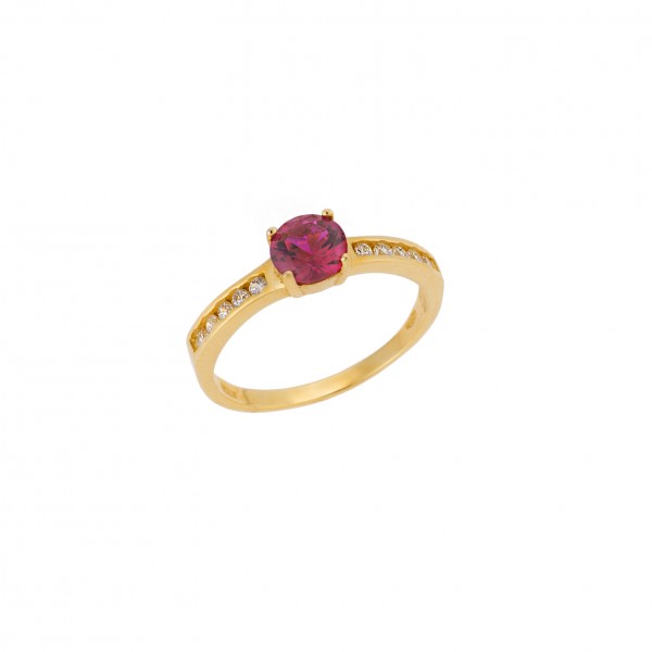 14K Gold Ring with Zircon