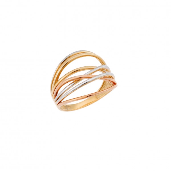 Tricoloed 14 Carat Gold Ring