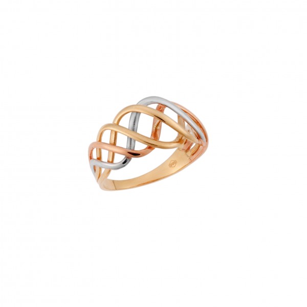Tricoloed 14 Carat Gold Ring