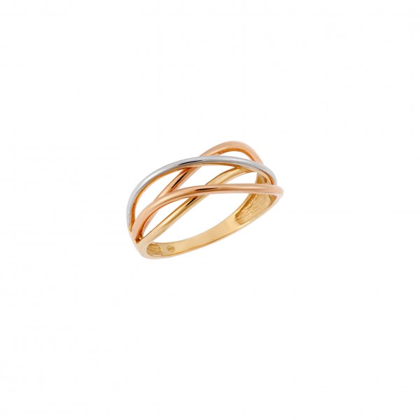 Tricoloed 14 Carat Gold Ring