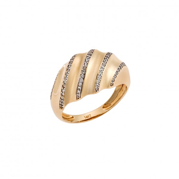 14K Gold Ring with Zircon