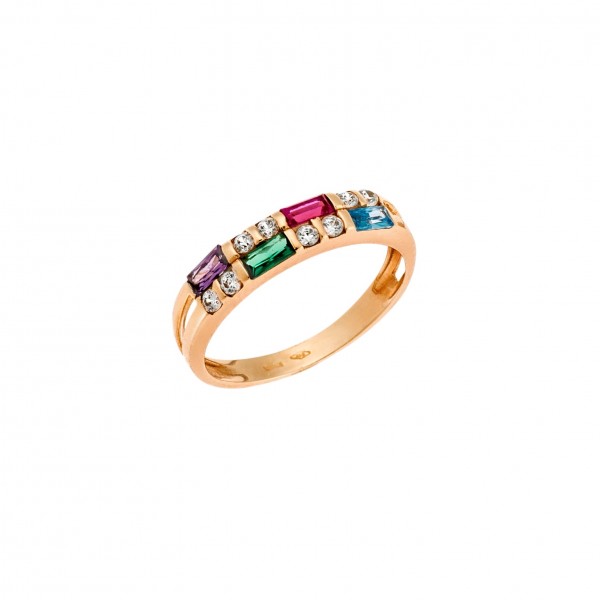 14K Gold Ring with Zircon