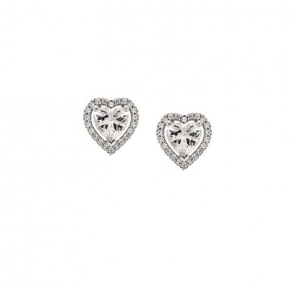 14carats white gold earrings with zircon