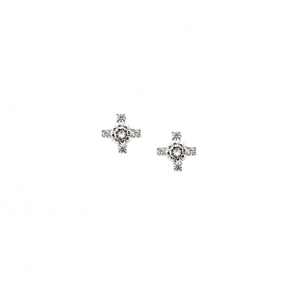 14carats white gold earrings with zircon