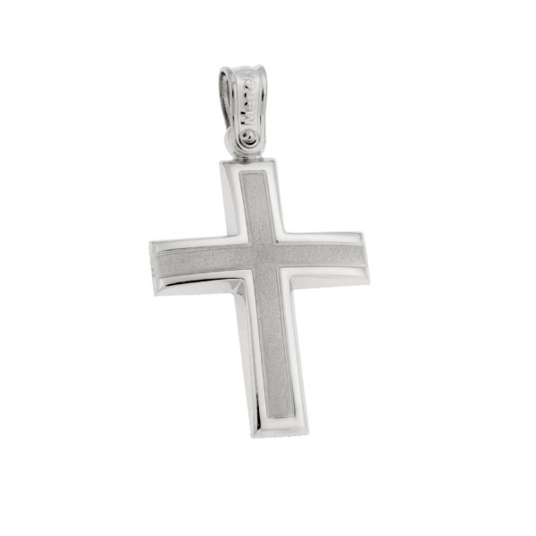 14 carats white gold cross