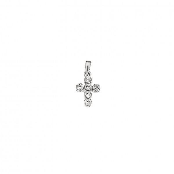14carats white gold cross with zircon
