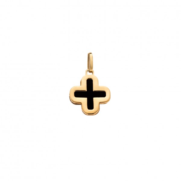 14carats yellow gold cross with onyx 