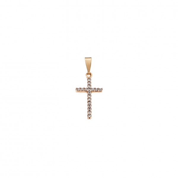 14carats yellow gold cross with zircon