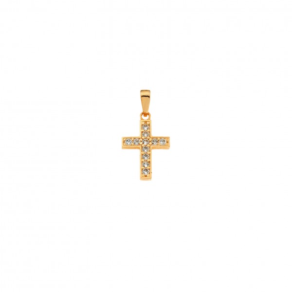14carats yellow gold cross with zircon