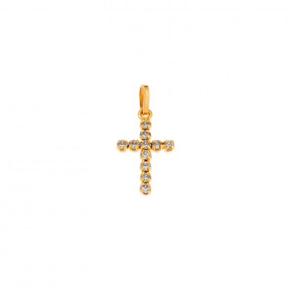 14carats yellow gold cross with zircon