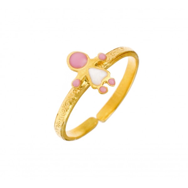 Children's girl ring goldplated in silver 925 with enamel