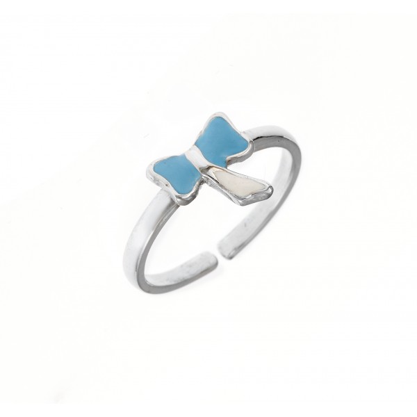 Bow ring in silver 925 with enamel