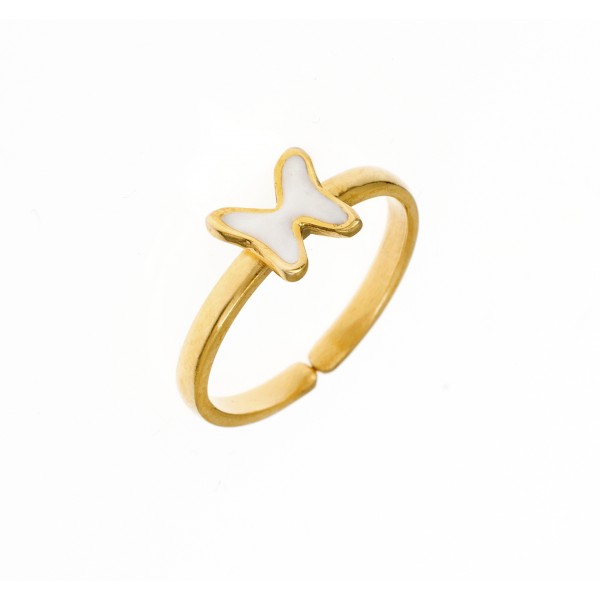 Butterfly ring in silver 925 with enamel