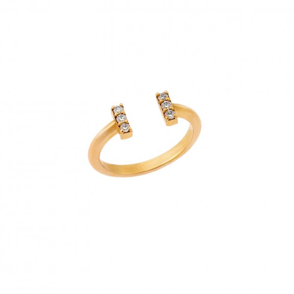 Ring yellow gold 18carats with diamonds 0.14ct
