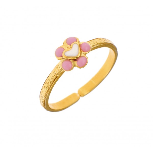 Children's cherries ring goldplated in silver 925 with enamel