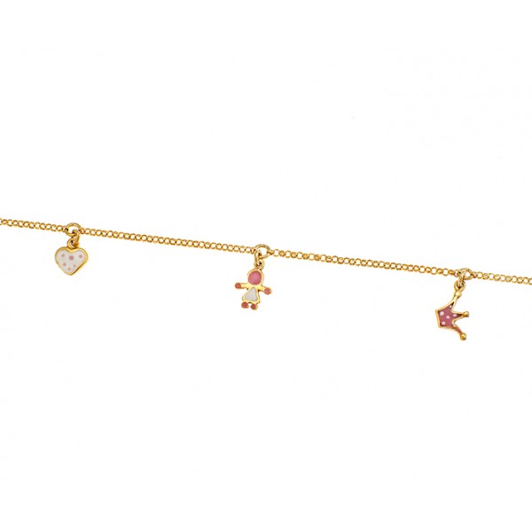 Children's bracelet in goldpated silver 925 with enamel