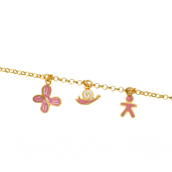 Children's bracelet in goldpated silver 925 with enamel