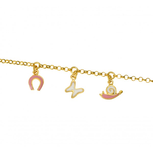 Children's bracelet in goldpated silver 925 with enamel