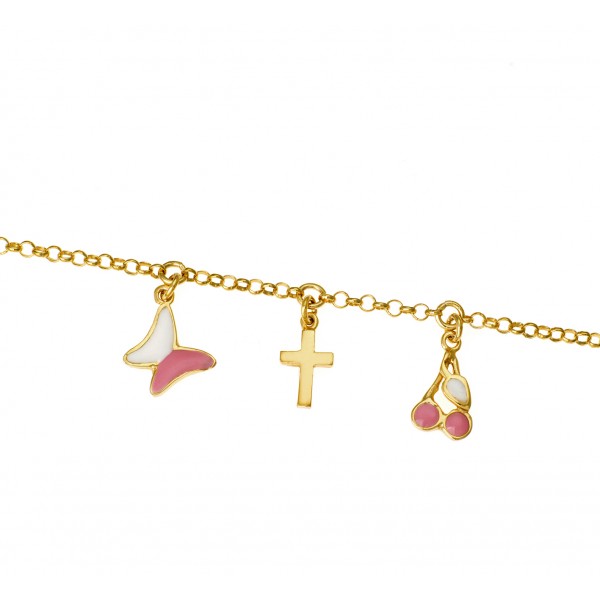 Children's bracelet in goldpated silver 925 with enamel