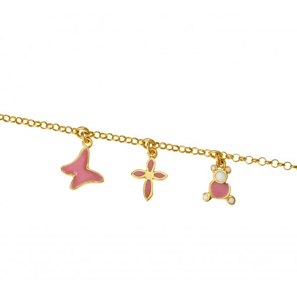 Children's bracelet in goldpated silver 925 with enamel
