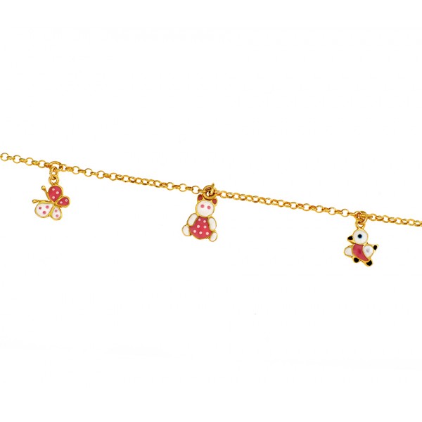 Children's bracelet in goldpated silver 925 with enamel