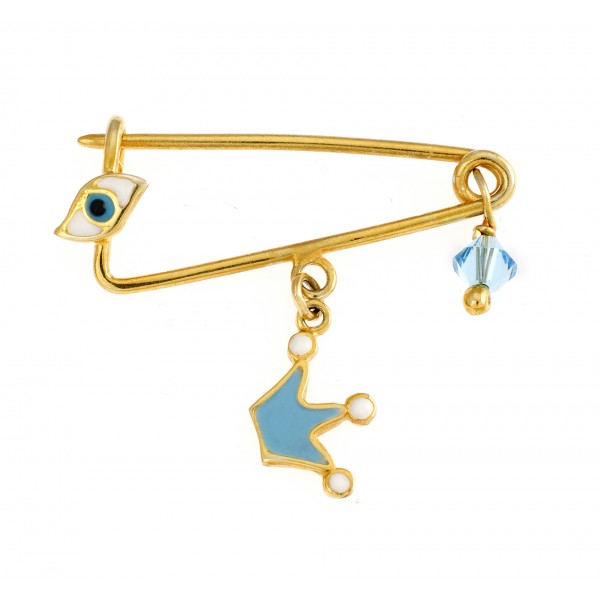 Child pin in goldplated silver 925 with enamel