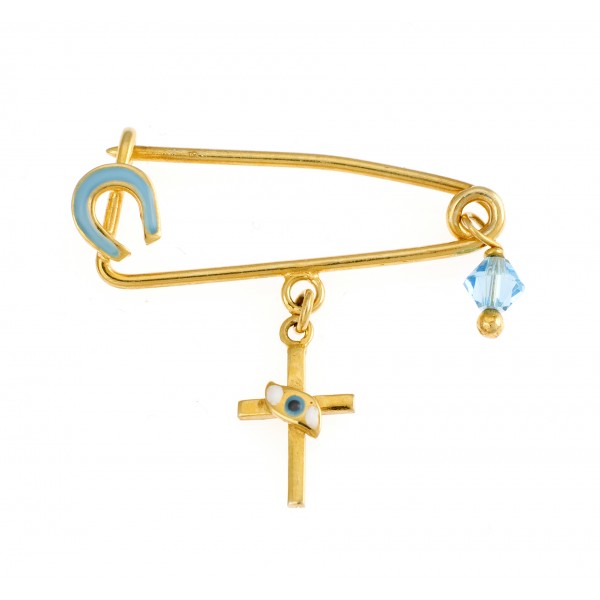 Child pin in goldplated silver 925 with enamel