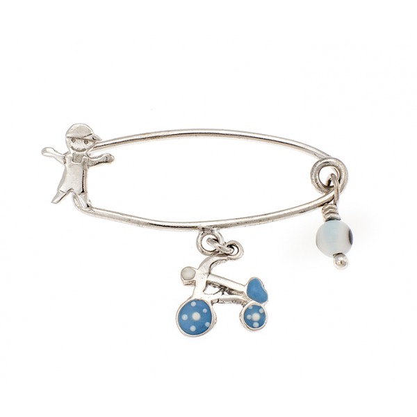 Child pin in silver 925 with enamel