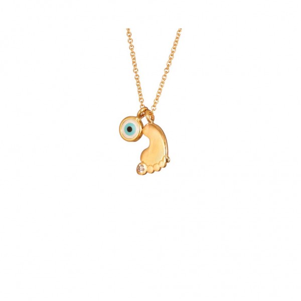 Neclace in 9 carat yellow gold with zircon