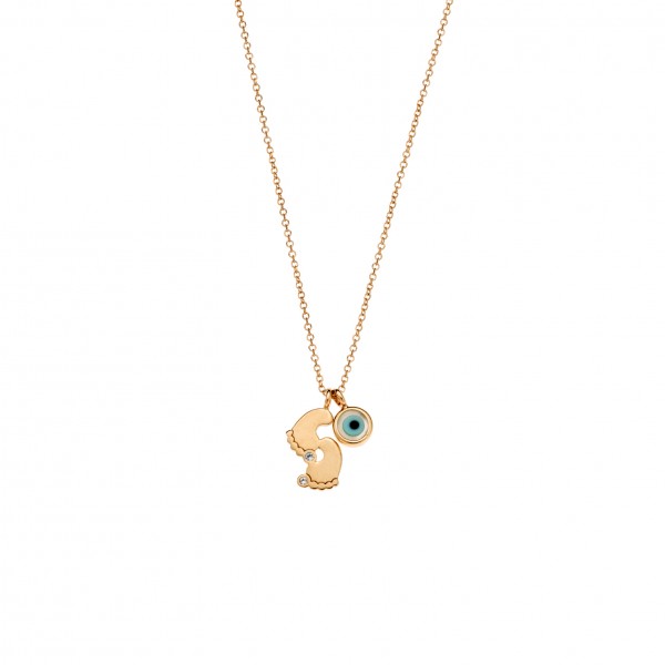 Neclace in 9 carat yellow gold with mother of pearl 