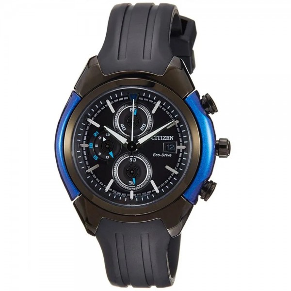 Citizen Watch Chronograph Eco - Drive with Black Rubber Strap