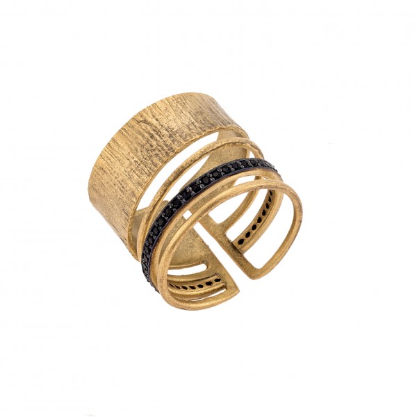 Ring in goldplated silver 925 with zirgon