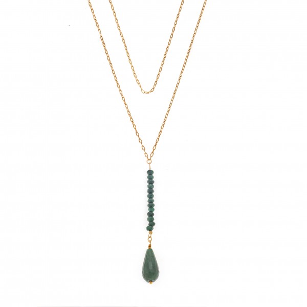 Νecklace in silver 925 with malachite 