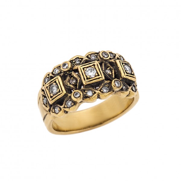 Ring yellow gold 18carats with Diamonds 0.39ct