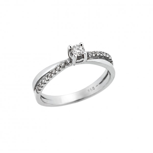 Ring white gold 18carats with Diamonds 0.25ct