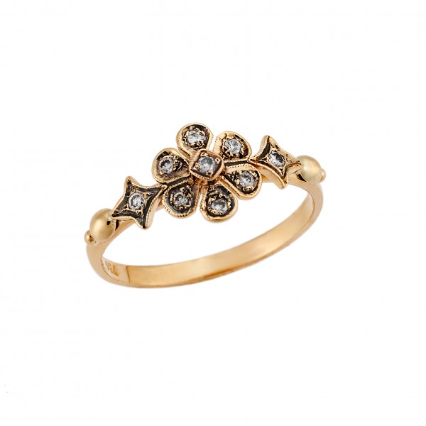 Ring yellow gold 18carats with diamonds 0.13ct