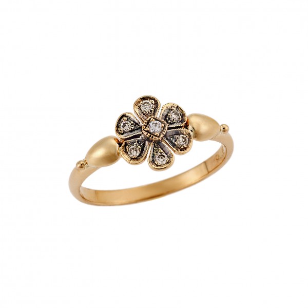 Ring yellow gold 18carats with diamonds 0.10ct